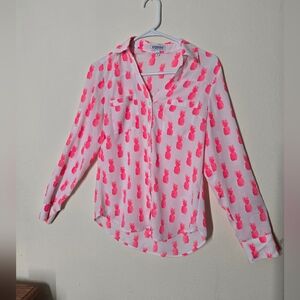 Express Pink Pineapple Blouse